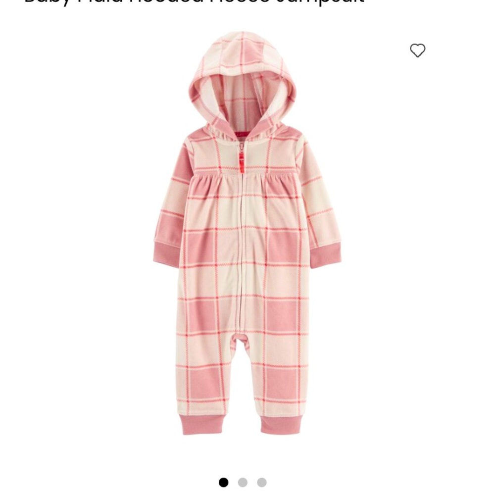 Baby Plaid Hooded Fleece Jumpsuit
